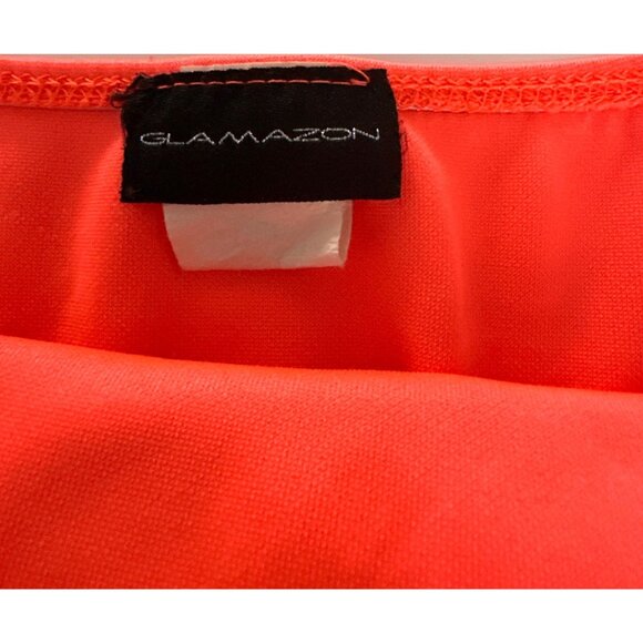 Glamazon Halter Neck Orange Bodysuit With Back Zipper Cutout S - Picture 9 of 9